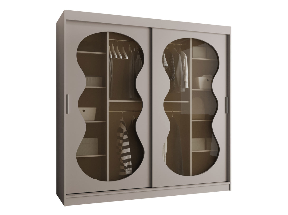 Gardróbszekrény Szafa 200 BAHRAJN 3, Szín: Kasmír, Fiókok: Igen, Led világítás: Nem