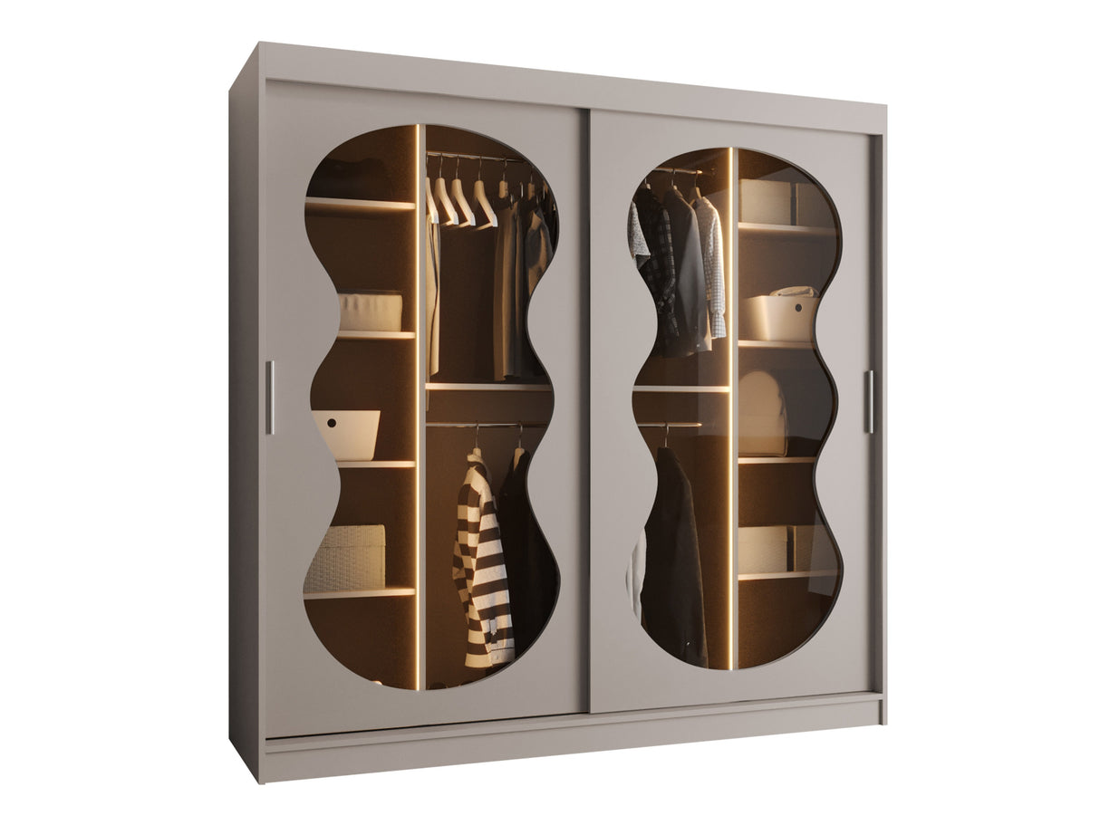 Gardróbszekrény Szafa 200 BAHRAJN 3, Szín: Kasmír, Fiókok: Igen, Led világítás: Igen