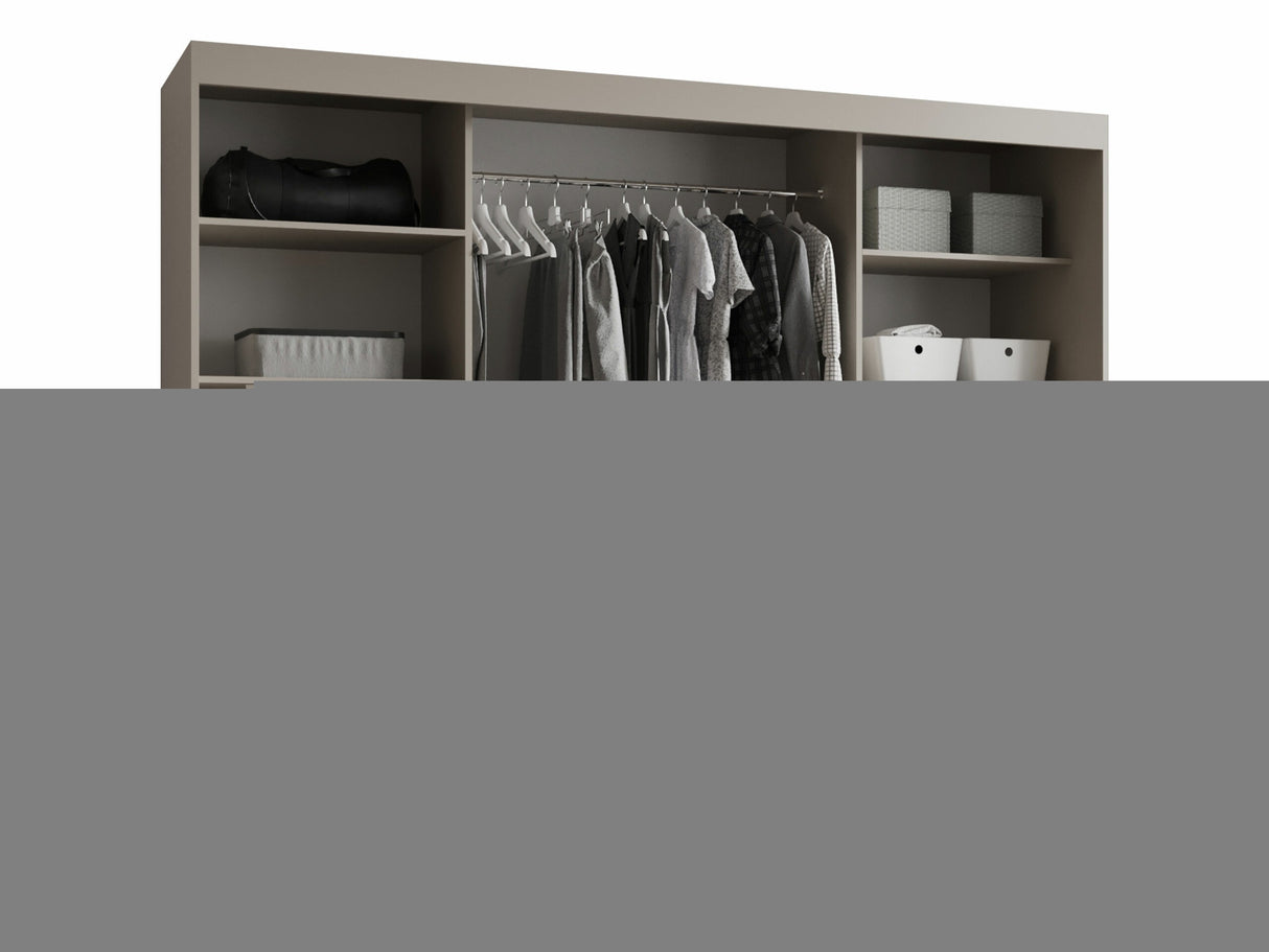 Gardróbszekrény Szafa 250 BAHRAJN 2, Szín: Fekete, Fiókok: Igen, Led világítás: Nem