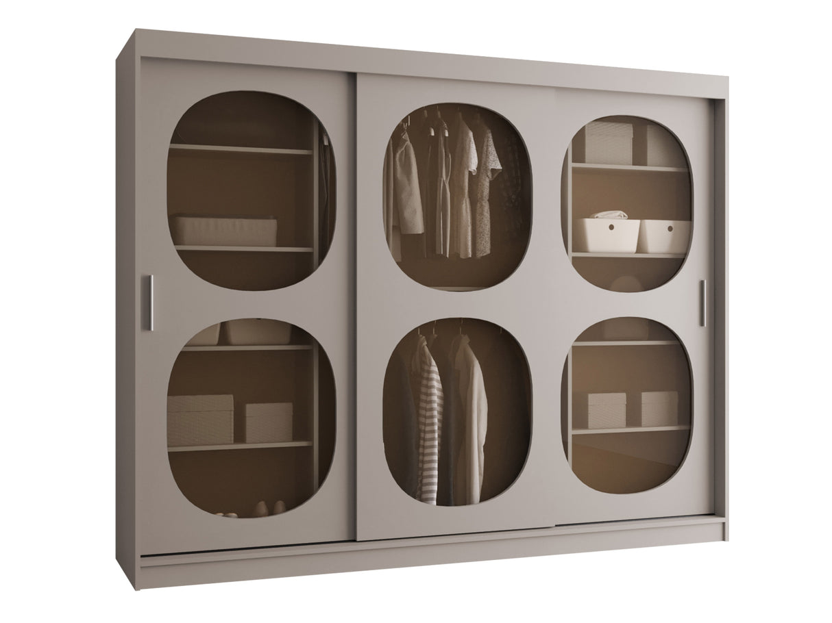 Gardróbszekrény Szafa 250 BAHRAJN 2, Szín: Kasmír, Fiókok: Igen, Led világítás: Nem