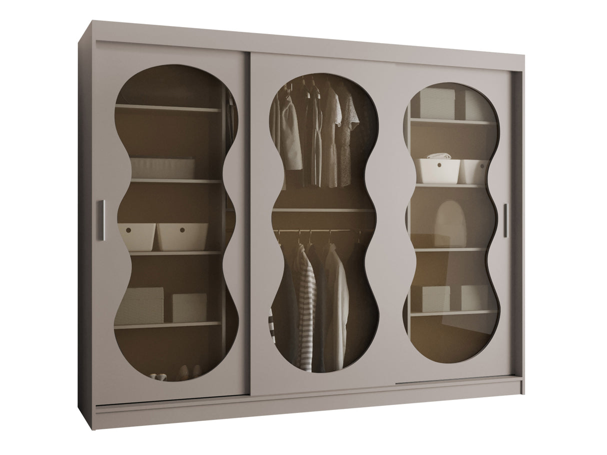 Gardróbszekrény Szafa 250 BAHRAJN 3, Szín: Kasmír, Fiókok: Igen, Led világítás: Nem