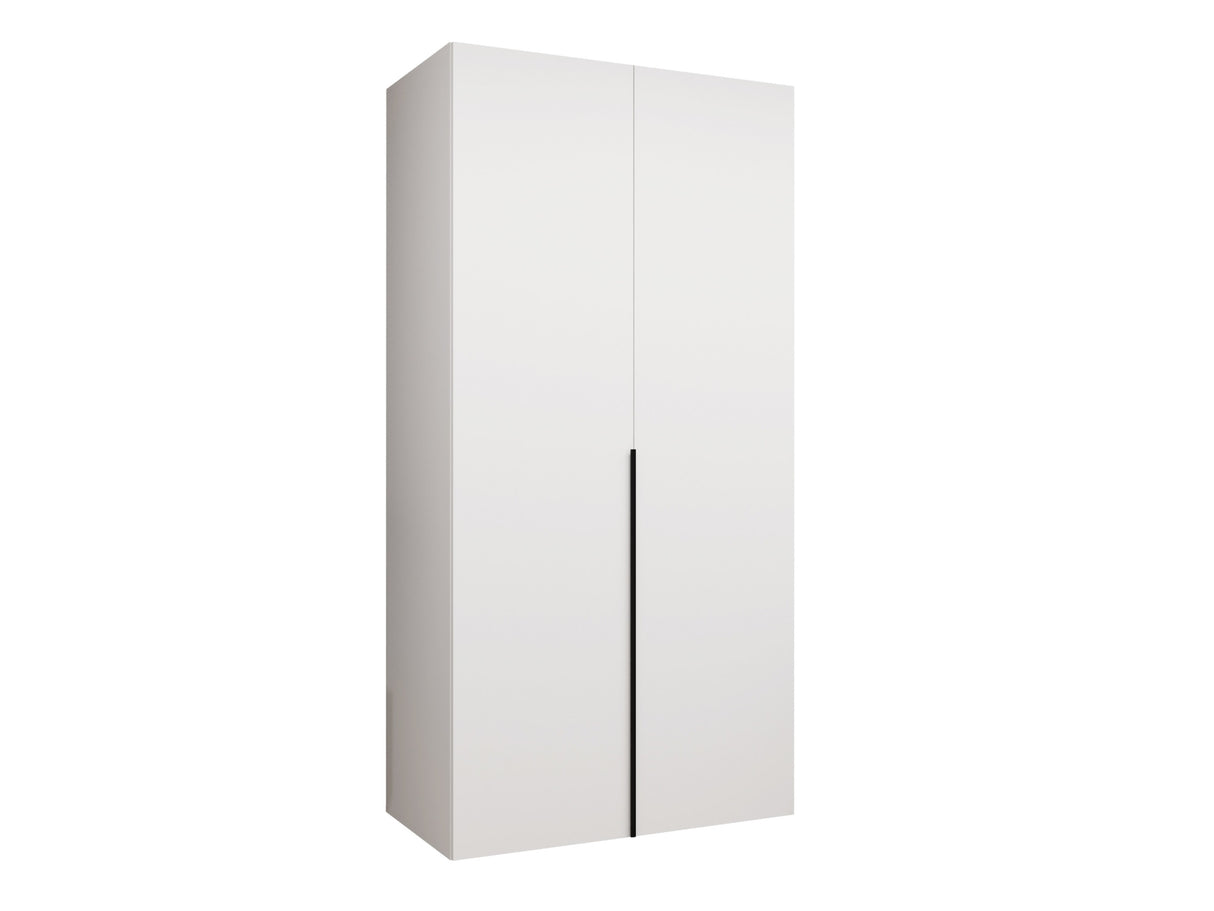 Gardróbszekrény Szafa 100 ALICANTE 1, Szín: Fehér, Fogantyú színe: Fekete