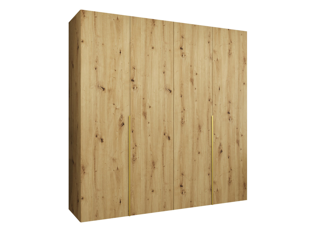 Gardróbszekrény Szafa 200 ALICANTE 1, Szín: Artisan tölgy, Fogantyú színe: Aranysárga