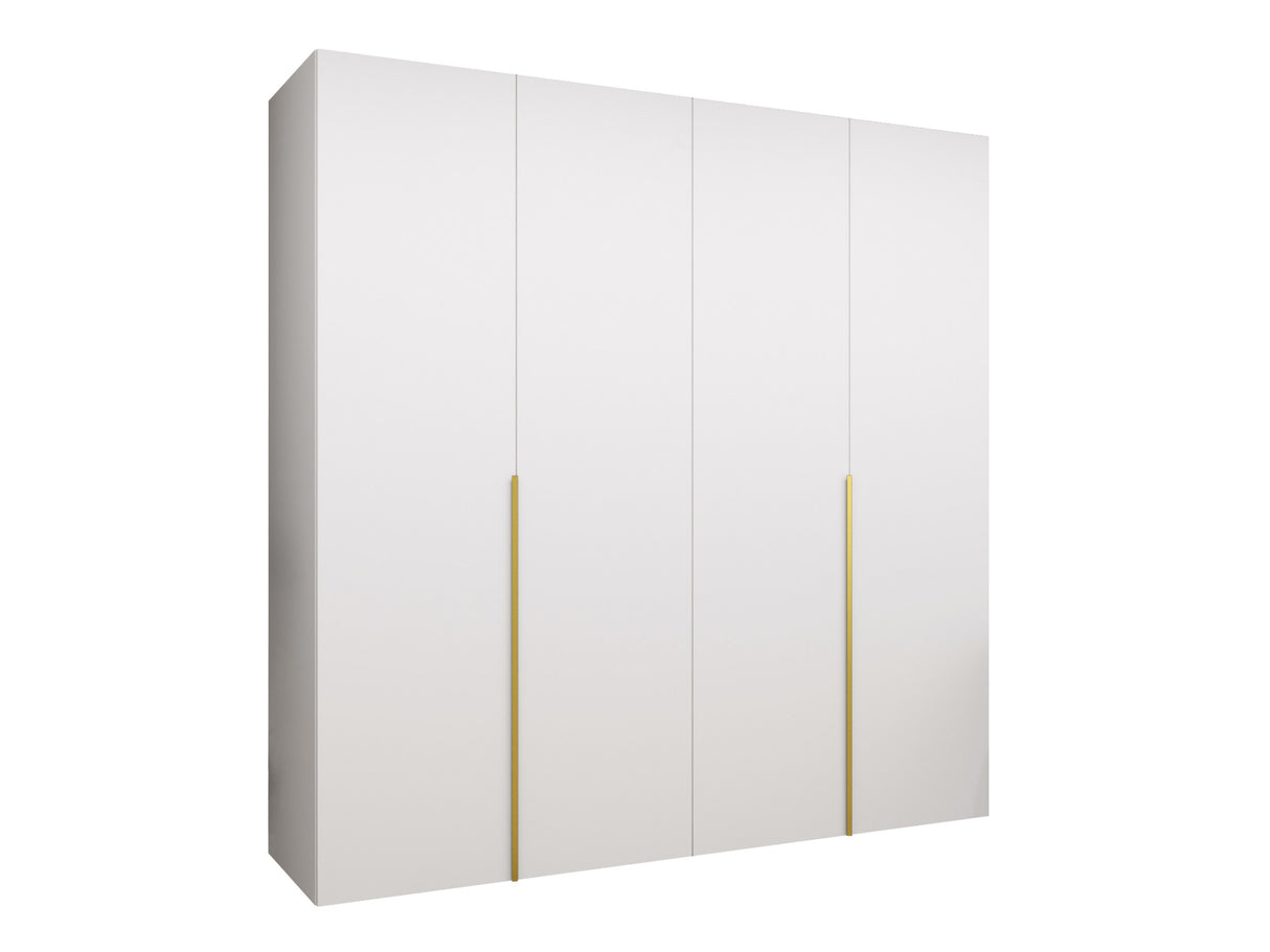 Gardróbszekrény Szafa 200 ALICANTE 1, Szín: Fehér, Fogantyú színe: Aranysárga