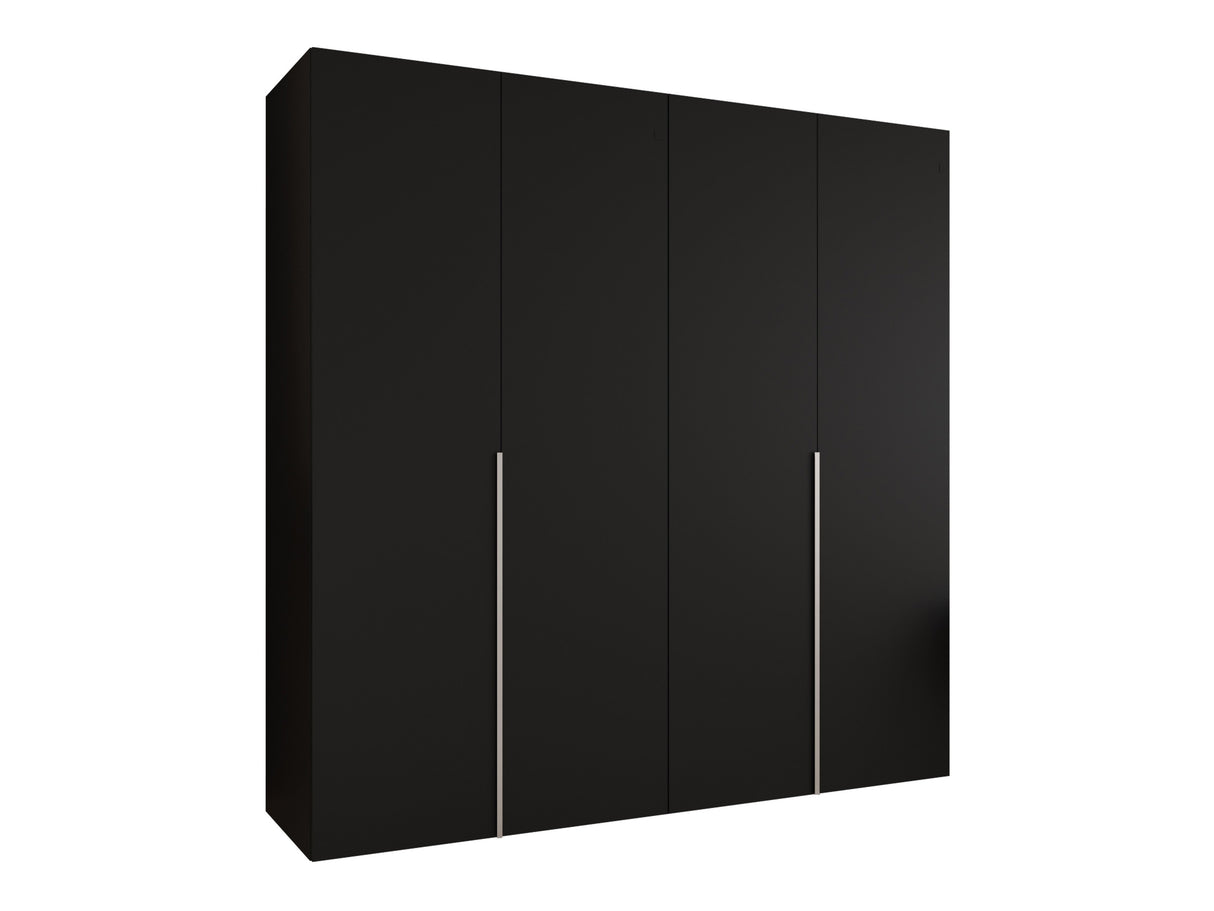 Gardróbszekrény Szafa 200 ALICANTE 1, Szín: Fekete, Fogantyú színe: Kasmír