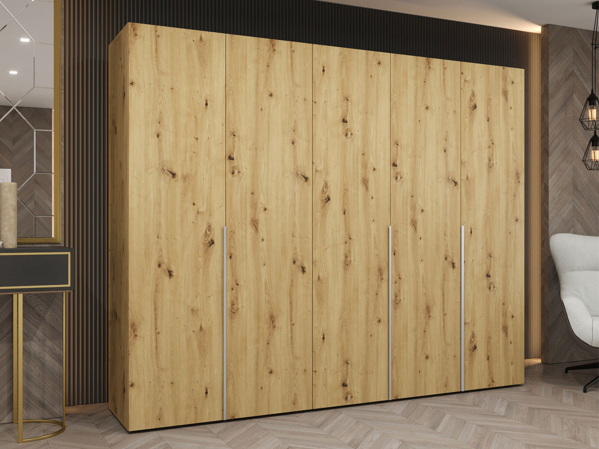 Gardróbszekrény Szafa 250 ALICANTE 1, Szín: Artisan tölgy, Fogantyú színe: Kasmír