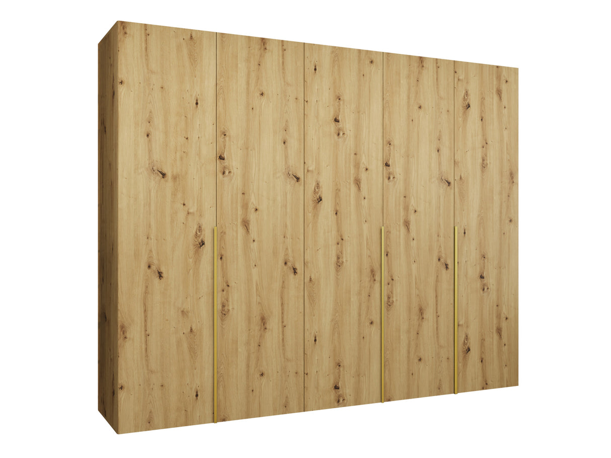 Gardróbszekrény Szafa 250 ALICANTE 1, Szín: Artisan tölgy, Fogantyú színe: Aranysárga