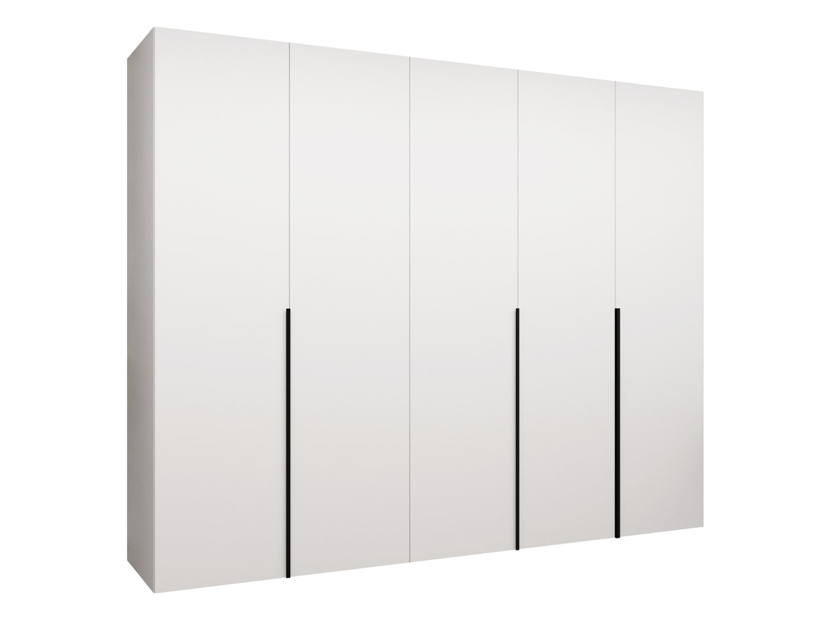 Gardróbszekrény Szafa 250 ALICANTE 1, Szín: Fehér, Fogantyú színe: Fekete