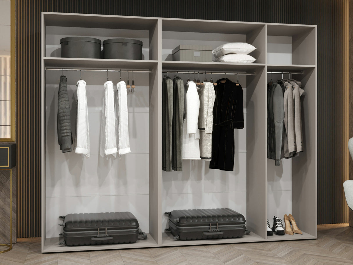 Gardróbszekrény Szafa 250 ALICANTE 1, Szín: Fehér, Fogantyú színe: Fekete