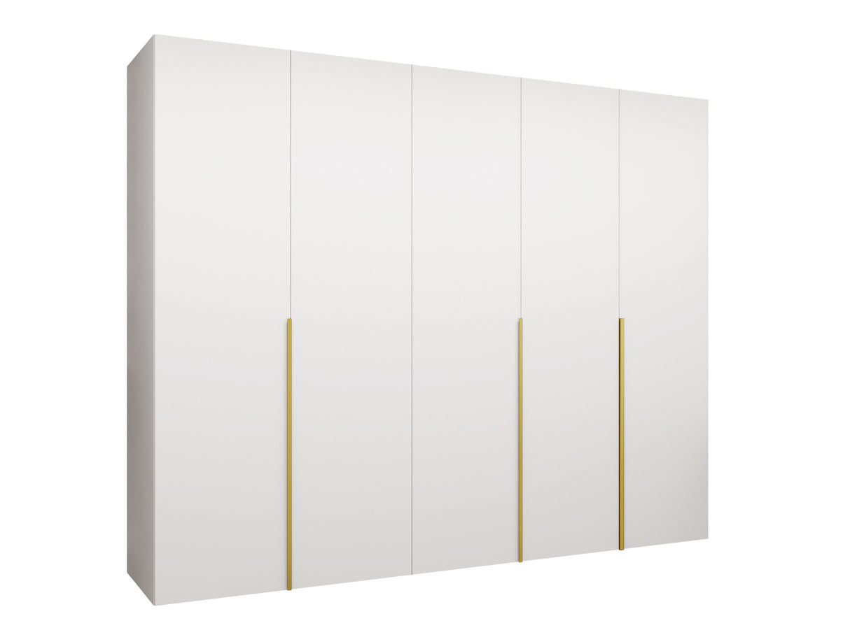 Gardróbszekrény Szafa 250 ALICANTE 1, Szín: Fehér, Fogantyú színe: Aranysárga