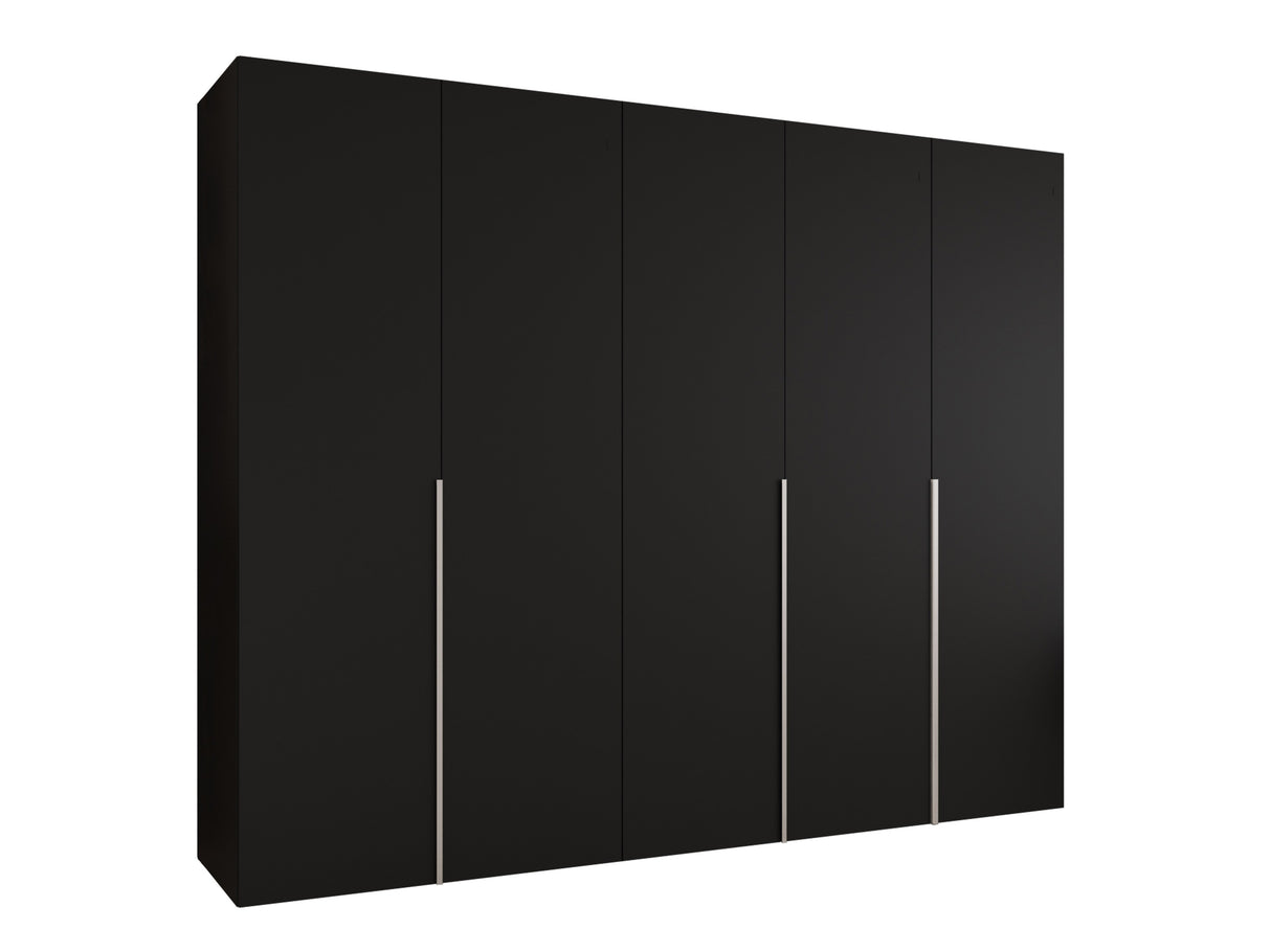 Gardróbszekrény Szafa 250 ALICANTE 1, Szín: Fekete, Fogantyú színe: Kasmír