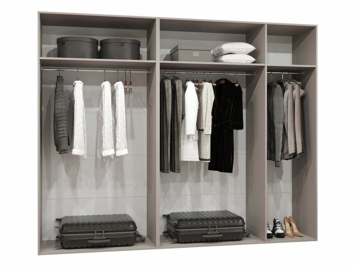 Gardróbszekrény Szafa 250 ALICANTE 1, Szín: Fekete, Fogantyú színe: Kasmír