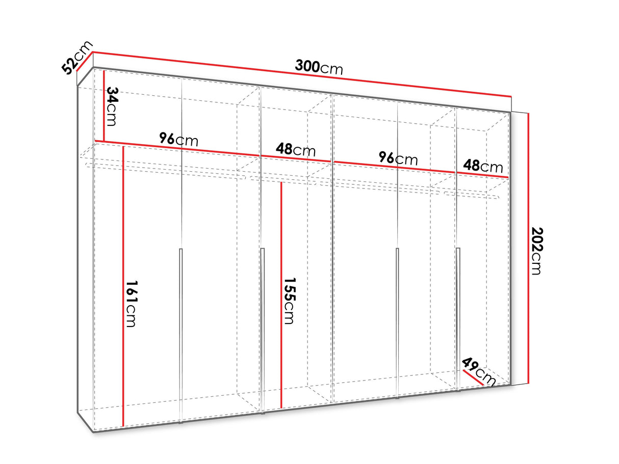 Gardróbszekrény Szafa 300 ALICANTE 1, Szín: Artisan tölgy, Fogantyú színe: Kasmír