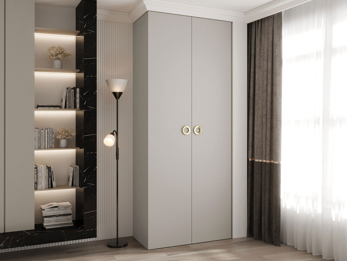 Gardróbszekrény Szafa COMO 1 100 (gł.50), Szín: Kasmír, Fogantyú színe: Aranysárga, Szélesség: 100 cm, Mélység: 52 cm