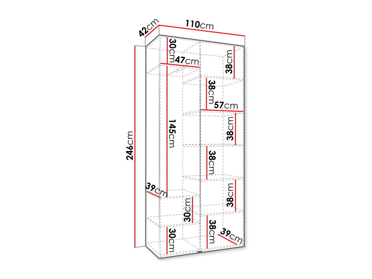 Gardróbszekrény Szafa COMO 1 110 (gł.40), Szín: Kasmír, Fogantyú színe: Aranysárga, , Szélesség: 110 cm, Mélység: 42 cm