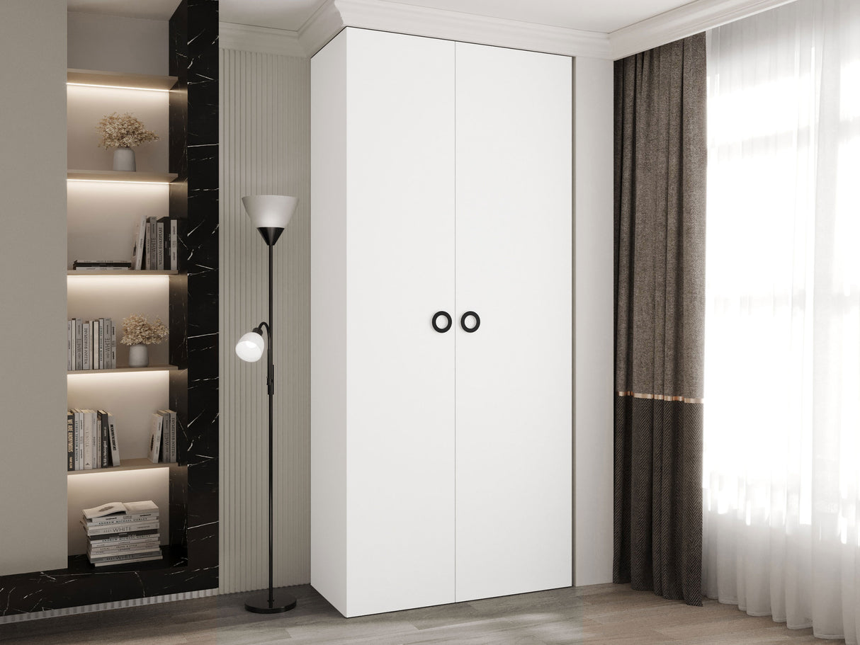 Gardróbszekrény Szafa COMO 1 110 (gł.50), Szín: Fehér, Fogantyú színe: Fekete, Szélesség: 110 cm, Mélység: 52 cm