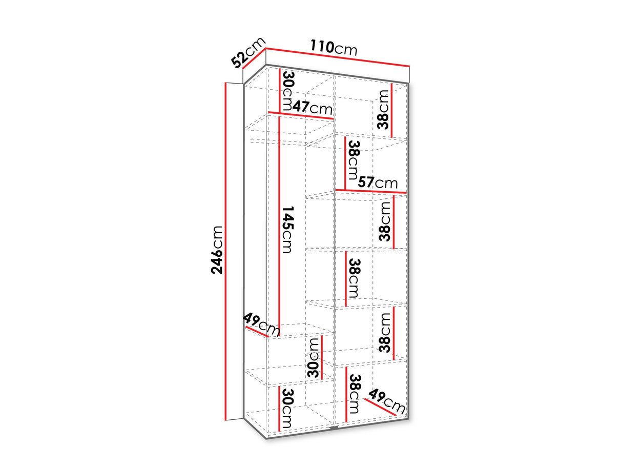 Gardróbszekrény Szafa COMO 1 110 (gł.50), Szín: Kasmír, Fogantyú színe: Fekete, Szélesség: 110 cm, Mélység: 52 cm