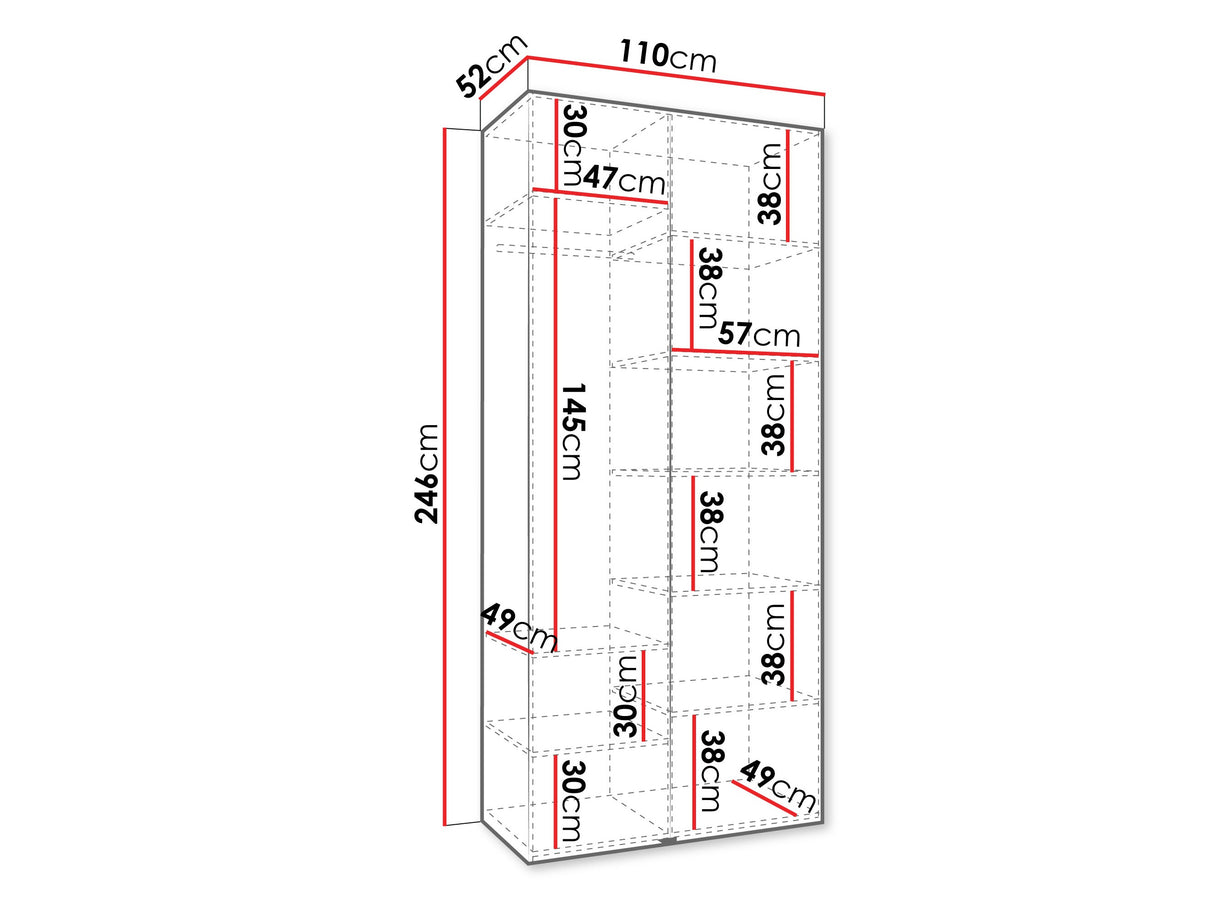 Gardróbszekrény Szafa COMO 1 110 (gł.50), Szín: Kasmír, Fogantyú színe: Aranysárga, Szélesség: 110 cm, Mélység: 52 cm