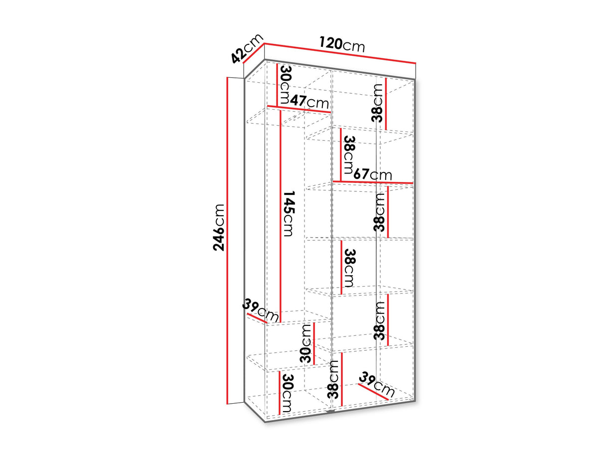 Gardróbszekrény Szafa COMO 1 120 (gł.40), Szín: Kasmír, Fogantyú színe: Fekete, Szélesség: 120 cm, Mélység: 42 cm