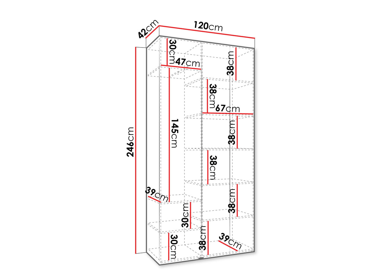 Gardróbszekrény Szafa COMO 1 120 (gł.40), Szín: Kasmír, Fogantyú színe: Aranysárga, Szélesség: 120 cm, Mélység: 42 cm