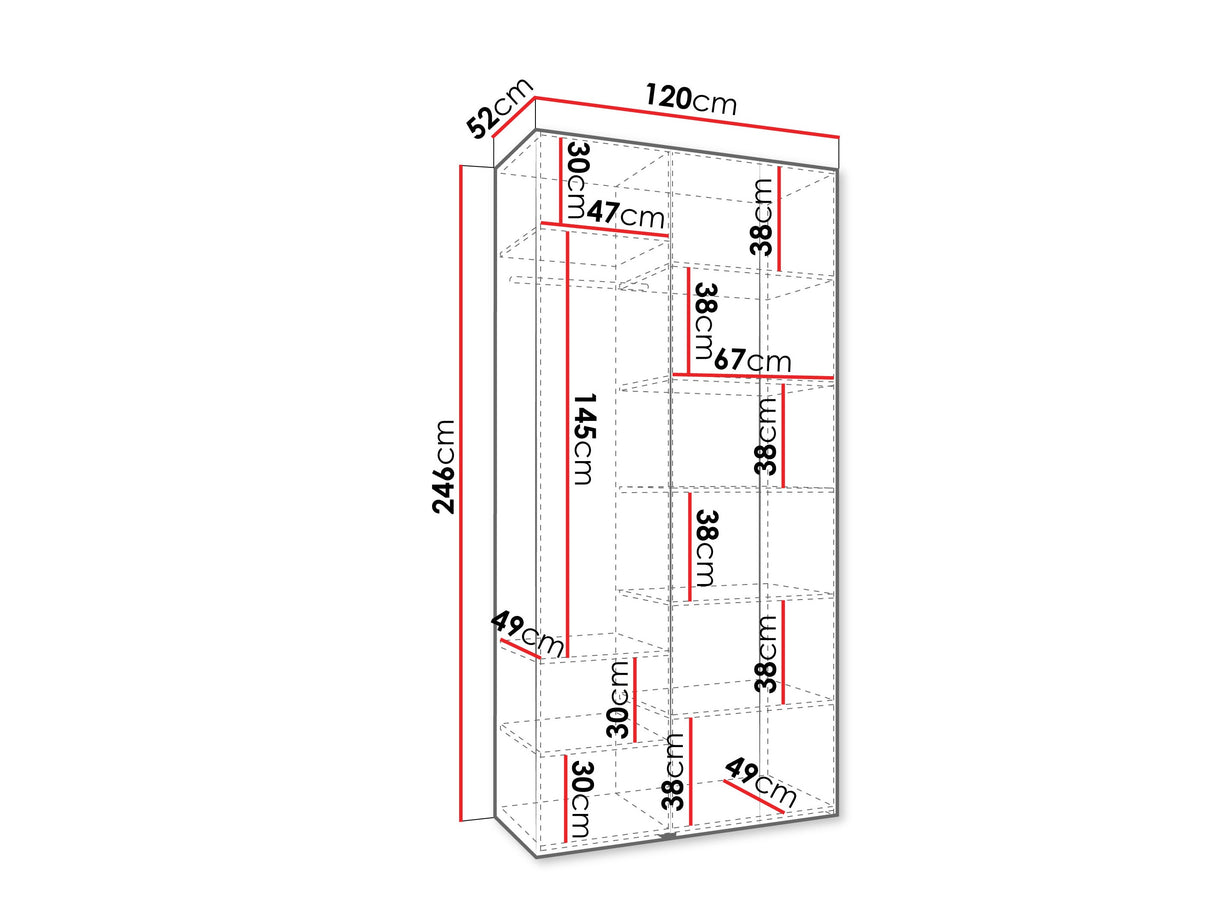Gardróbszekrény Szafa COMO 1 120 (gł.50), Szín: Kasmír, Fogantyú színe: Fekete, Szélesség: 120 cm, Mélység: 52 cm