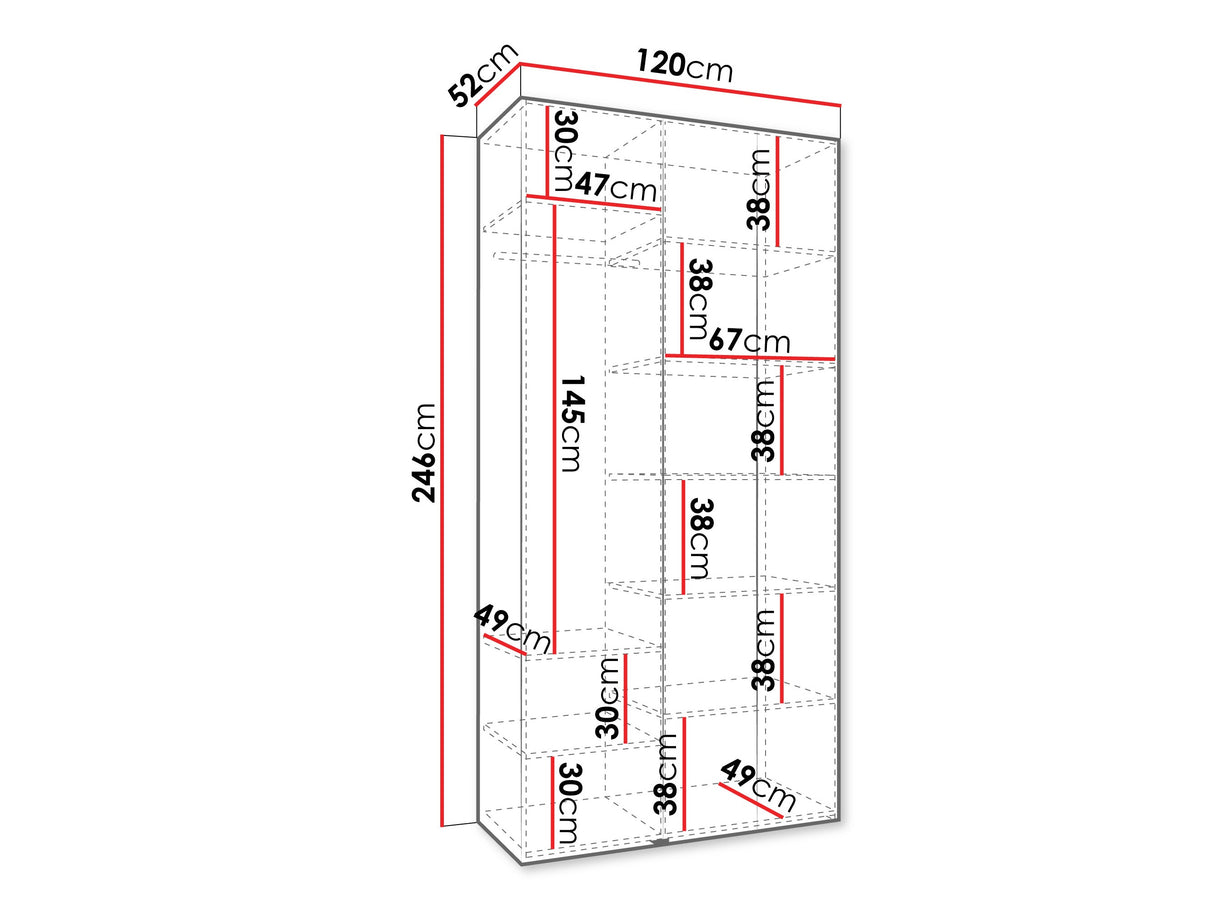 Gardróbszekrény Szafa COMO 1 120 (gł.50), Szín: Kasmír, Fogantyú színe: Aranysárga, Szélesség: 120 cm, Mélység: 52 cm