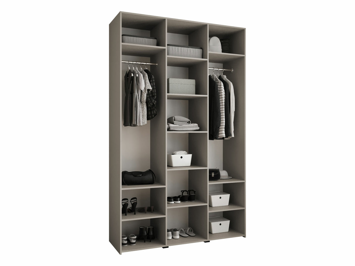 Gardróbszekrény Szafa COMO 1 150 (gł.50), Szín: Fehér, Fogantyú színe: Fekete, Szélesség: 150 cm, Mélység: 52 cm