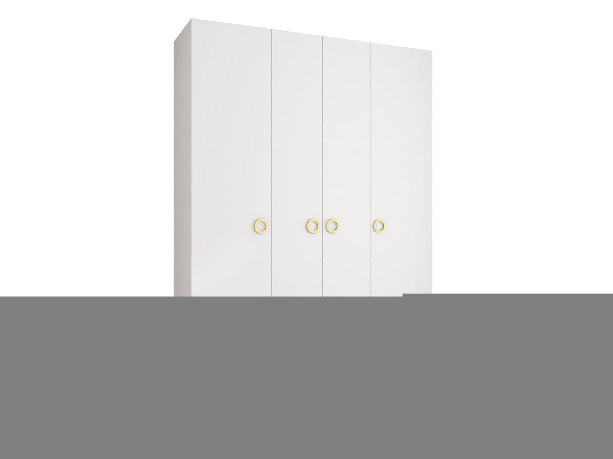 Gardróbszekrény Szafa COMO 1 170 (gł.40), Szín: Fehér, Fogantyú színe: Aranysárga, Szélesség: 170 cm, Mélység: 42 cm