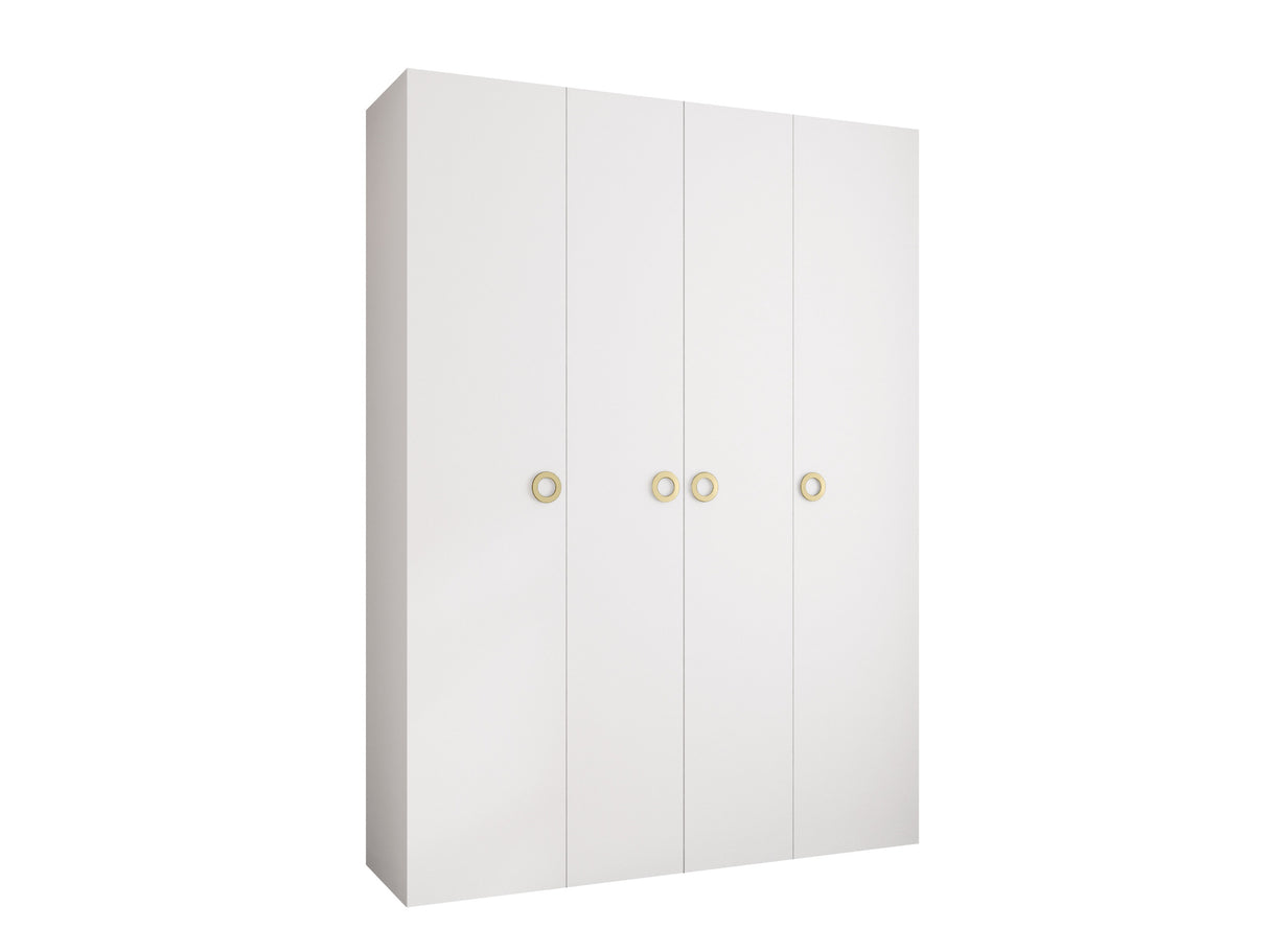 Gardróbszekrény Szafa COMO 1 180 (gł.50), Szín: Fehér, Fogantyú színe: Aranysárga , Szélesség: 180 cm, Mélység: 52 cm