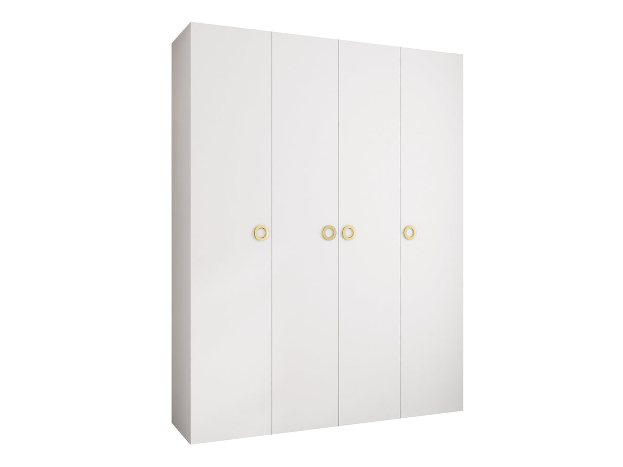 Gardróbszekrény Szafa COMO 1 190 (gł.40), Szín: Fehér, Fogantyú színe: Aranysárga, Szélesség: 190 cm, Mélység: 42 cm