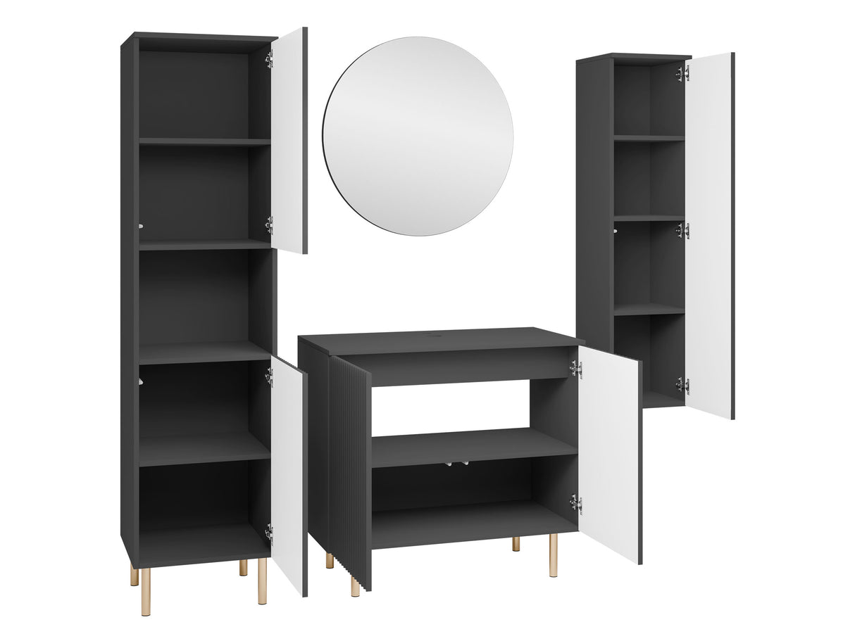 Fürdőszoba garnitúra NUBIA V, Szín: Fekete, Mosdókagyló: Nem 4203927