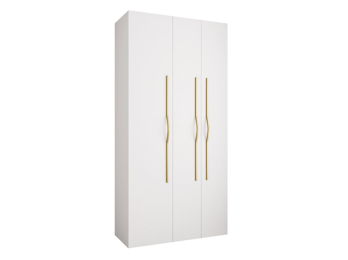 Gardróbszekrény Szafa COMO 2 120/130/140/150/160 (gł.40/50), Szín: Fehér, Fogantyú színe: Aranysárga, Szélesség: 120 cm, Mélység: 52 cm