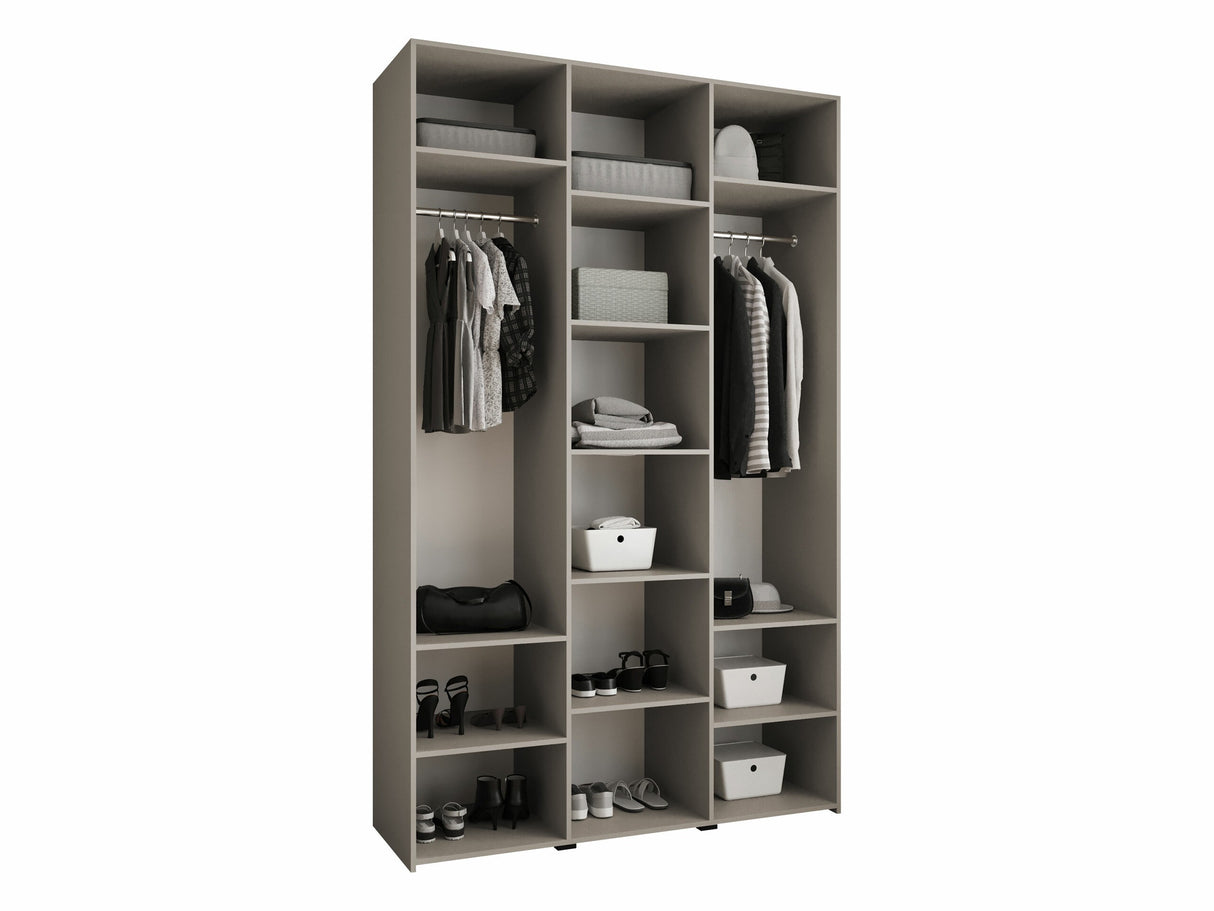 Gardróbszekrény Szafa COMO 2 120/130/140/150/160 (gł.40/50), Szín: Fehér, Fogantyú színe: Aranysárga, Szélesség: 150 cm, Mélység: 52 cm