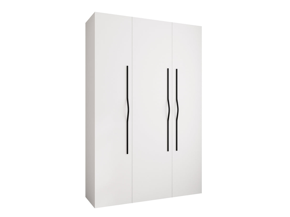 Gardróbszekrény Szafa COMO 2 120/130/140/150/160 (gł.40/50), Szín: Fehér, Fogantyú színe: Fekete, Szélesség: 160 cm, Mélység: 52 cm