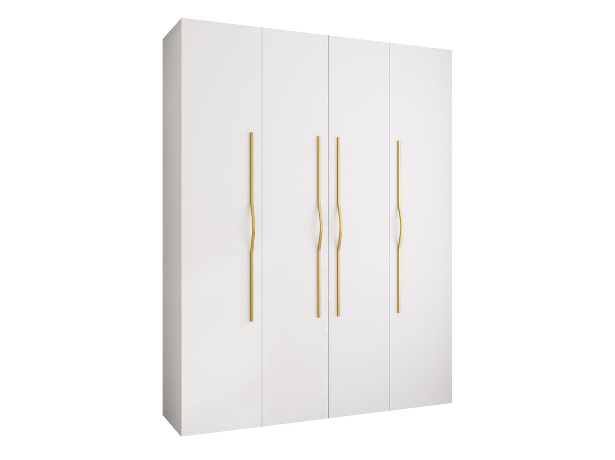 Gardróbszekrény Szafa COMO 2 170/180/190/200 (gł.40/50), Szín: Fehér, Fogantyú színe: Aranysárga, Szélesség: 190 cm, Mélység: 52 cm