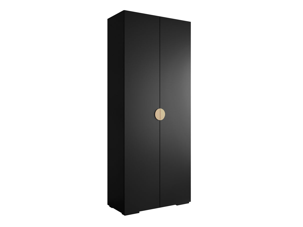 Gardróbszekrény Szafa 100 cm INOVA 4, Szín: Fekete, Fogantyú színe: Aranysárga