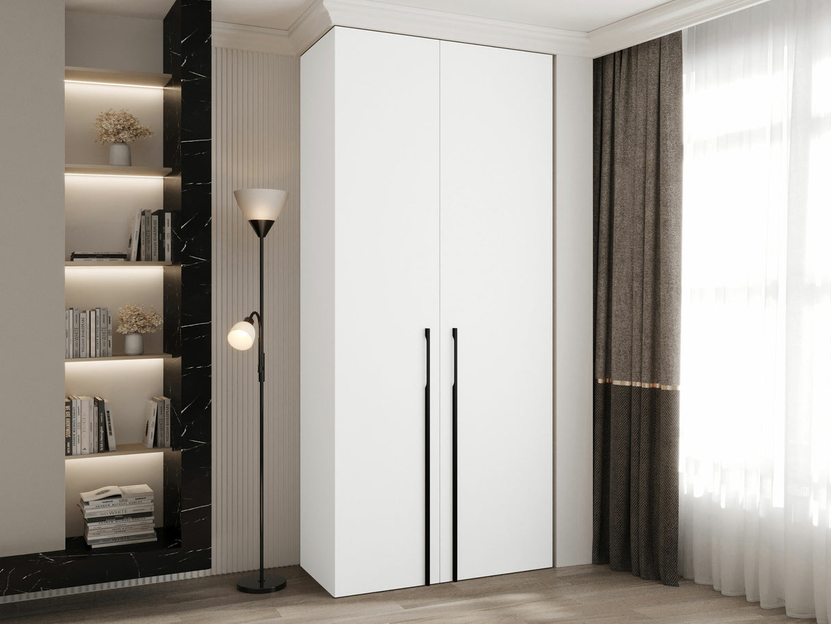 Gardróbszekrény Szafa COMO 3 100/110 (gł.40/50), Szín: Fehér, Fogantyú színe: Fekete, Szélesség: 110 cm, Mélység: 42 cm