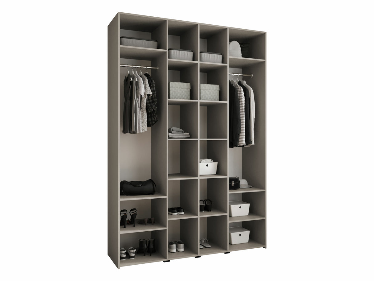 Gardróbszekrény Szafa COMO 3 170/180/190/200 (gł.40/50), Szín: Fehér, Fogantyú színe: Fekete, Szélesség: 170 cm, Mélység: 52 cm