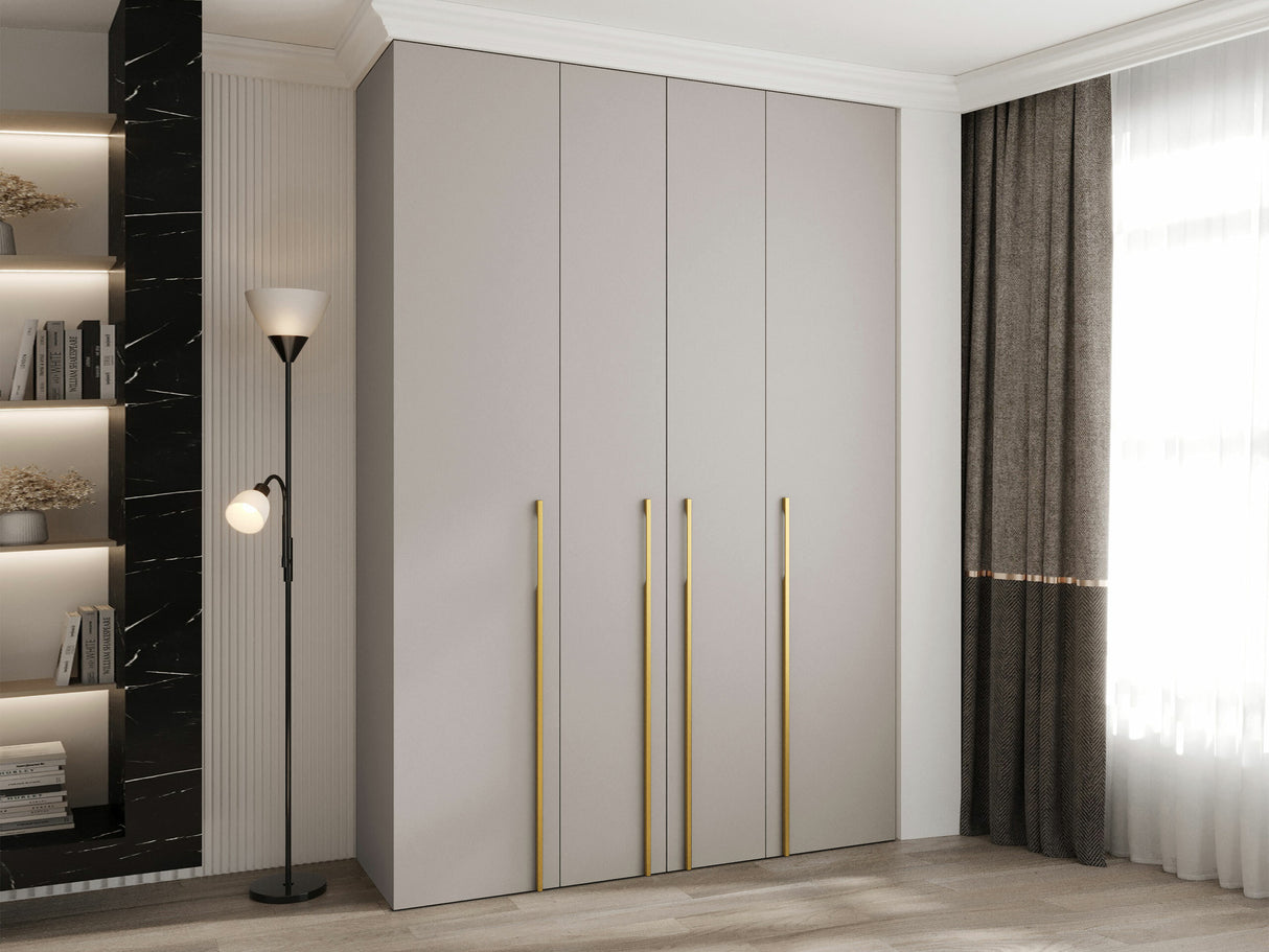 Gardróbszekrény Szafa COMO 3 170/180/190/200 (gł.40/50), Szín: Kasmír, Fogantyú színe: Aranysárga, Szélesség: 170 cm, Mélység: 52 cm