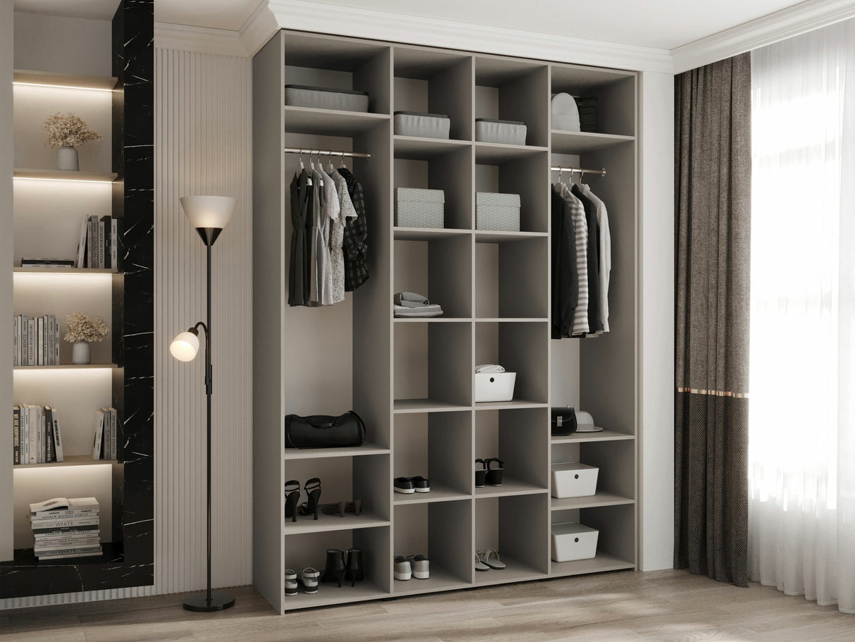 Gardróbszekrény Szafa COMO 3 170/180/190/200 (gł.40/50), Szín: Kasmír, Fogantyú színe: Fekete, Szélesség: 180 cm, Mélység: 52 cm