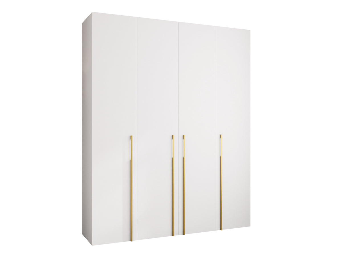 Gardróbszekrény Szafa COMO 3 170/180/190/200 (gł.40/50), Szín: Fehér, Fogantyú színe: Aranysárga, Szélesség: 200 cm, Mélység: 42 cm