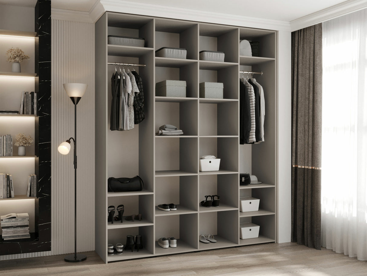 Gardróbszekrény Szafa COMO 3 170/180/190/200 (gł.40/50), Szín: Kasmír, Fogantyú színe: Aranysárga, Szélesség: 200 cm, Mélység: 52 cm