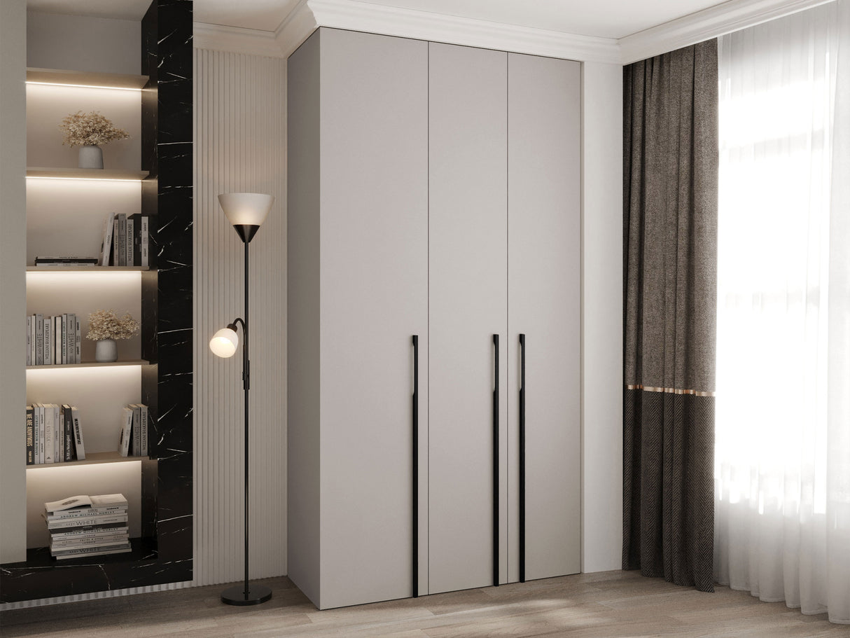 Gardróbszekrény Szafa COMO 3 120/130/140/150/160 (gł.40/50), Szín: Kasmír, Fogantyú színe: Fekete, Szélesség: 130 cm, Mélység: 42 cm, Fiókok: Nem