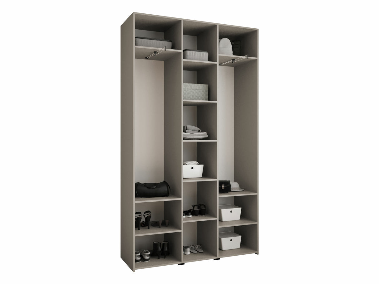 Gardróbszekrény Szafa COMO 3 120/130/140/150/160 (gł.40/50), Szín: Fehér, Fogantyú színe: Fekete, Szélesség: 140 cm, Mélység: 42 cm, Fiókok: Nem