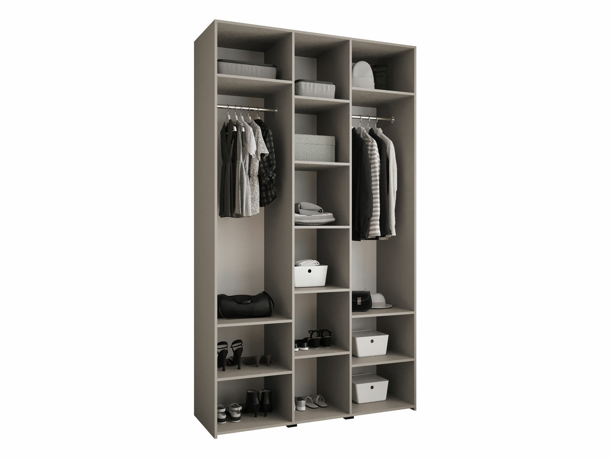 Gardróbszekrény Szafa COMO 3 120/130/140/150/160 (gł.40/50), Szín: Fehér, Fogantyú színe: Fekete, Szélesség: 140 cm, Mélység: 52 cm, Fiókok: Nem