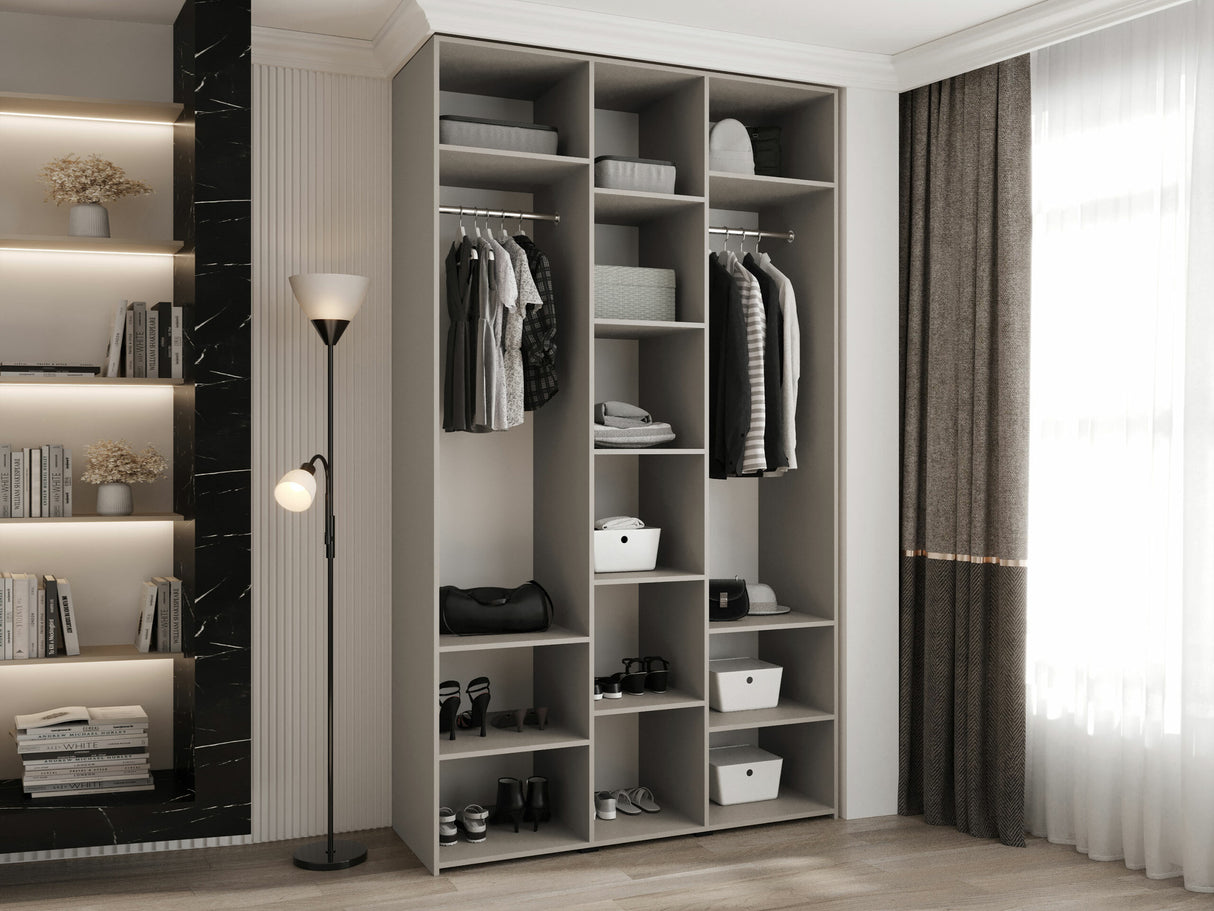 Gardróbszekrény Szafa COMO 3 120/130/140/150/160 (gł.40/50), Szín: Fehér, Fogantyú színe: Aranysárga, Szélesség: 140 cm, Mélység: 52 cm, Fiókok: Nem