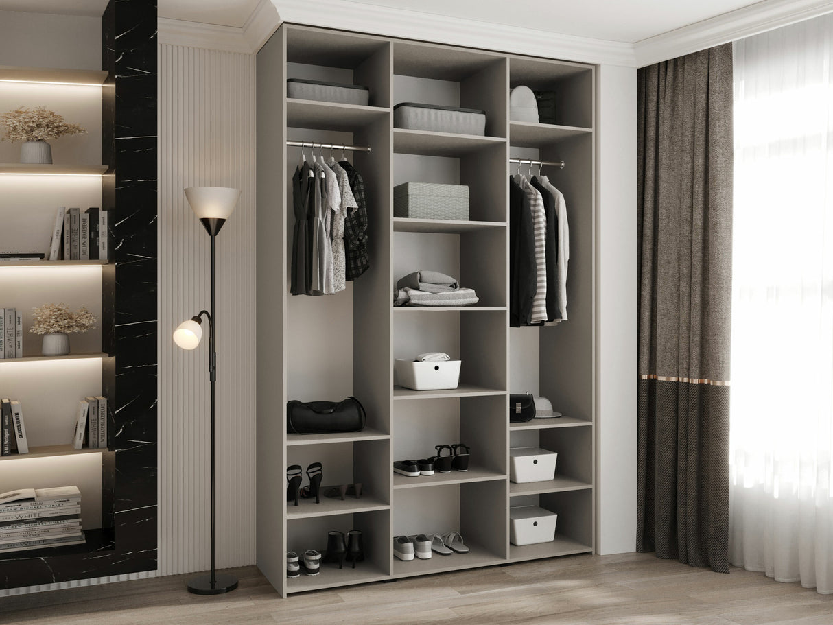 Gardróbszekrény Szafa COMO 3 120/130/140/150/160 (gł.40/50), Szín: Fehér, Fogantyú színe: Aranysárga, Szélesség: 160 cm, Mélység: 52 cm, Fiókok: Nem