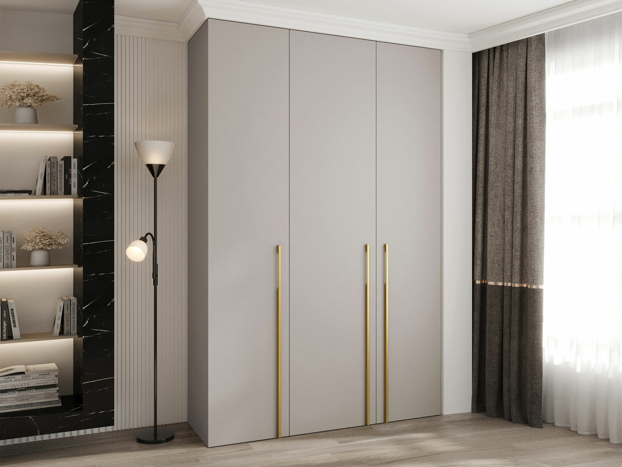 Gardróbszekrény Szafa COMO 3 120/130/140/150/160 (gł.40/50), Szín: Kasmír, Fogantyú színe: Aranysárga, Szélesség: 160 cm, Mélység: 52 cm, Fiókok: Nem