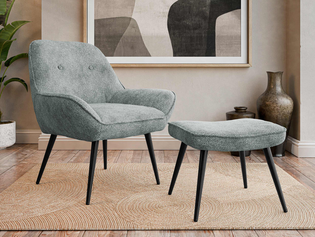 Fotel Fotel z podnóżkiem ZORTO MUZ/809B, Szín: Sea 350