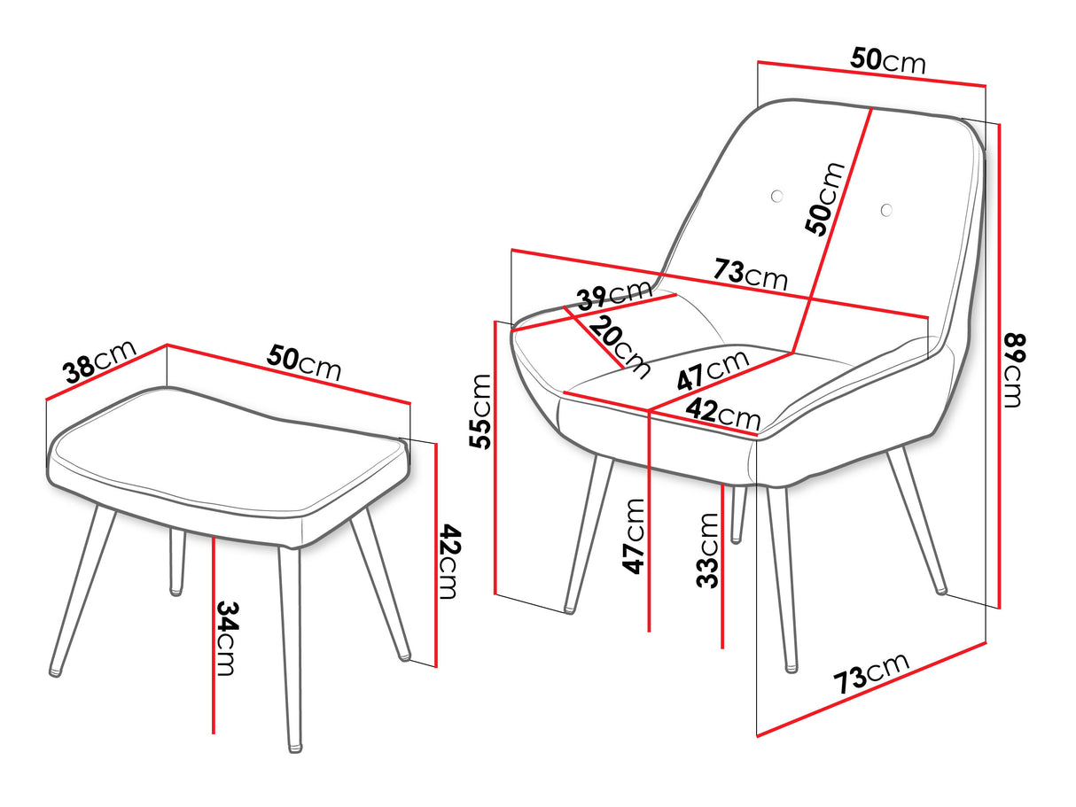 Fotel Fotel z podnóżkiem ZORTO MUZ/809B, Szín: Sea 350